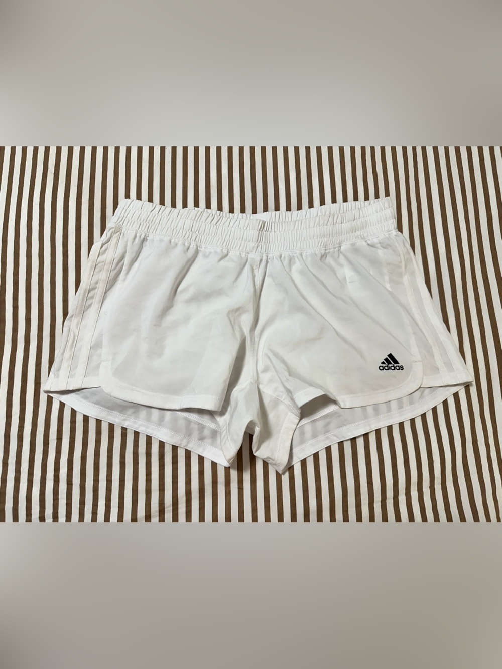 adidas White Women’s Athletic Shorts with Logo